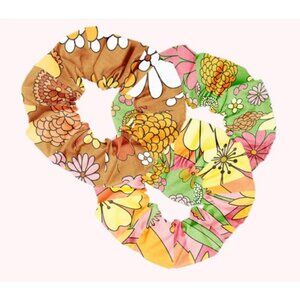 Retro Floral Cotton Scrunchie Set Of 3 By Talking out of turn